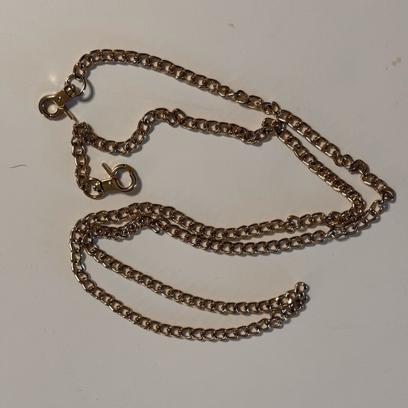 By Anthropologie Mini Crossbody W Removable Card Holder Purse Camel Gold Chain - Picture 8 of 16